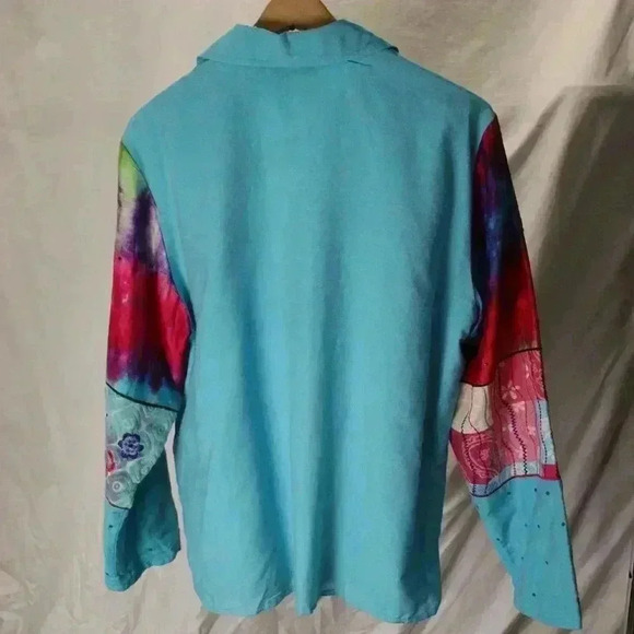 Unique Legacy 55% silk quilted‎ colorful quilted patterned shirt/jacket women S - Picture 2 of 10